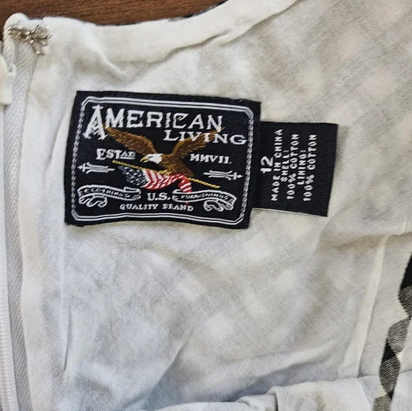 American Living Black & White Gingham Sundress with Spaghetti Straps - Picture 5 of 5